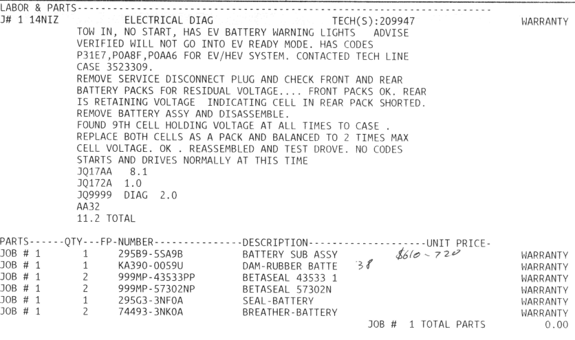 Nissan Leaf “Service EV system Error” KuzyaTech