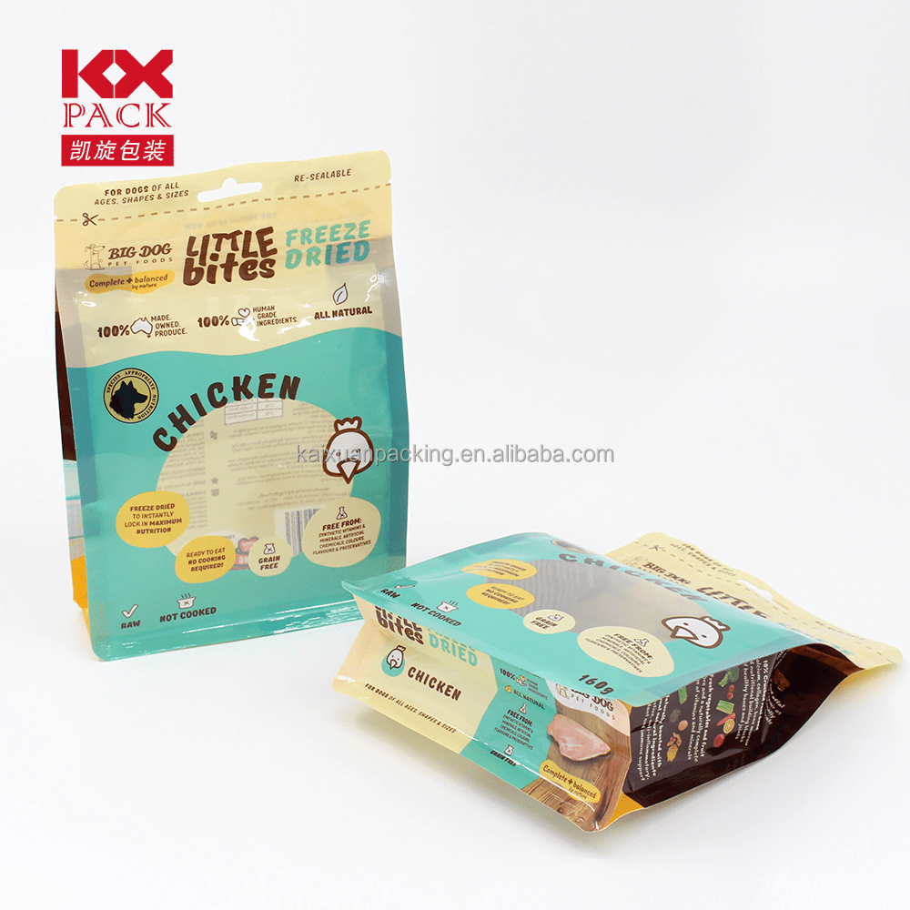 cat food bags Plastic Flat Bottom Stand Up Zipper Bag