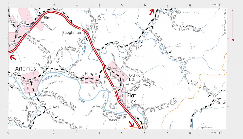Flat Lick, Kentucky Kentucky Atlas and Gazetteer