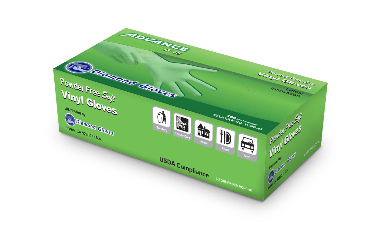 IF 48 Powder Free Latex Free Examination Grade Vinyl Gloves