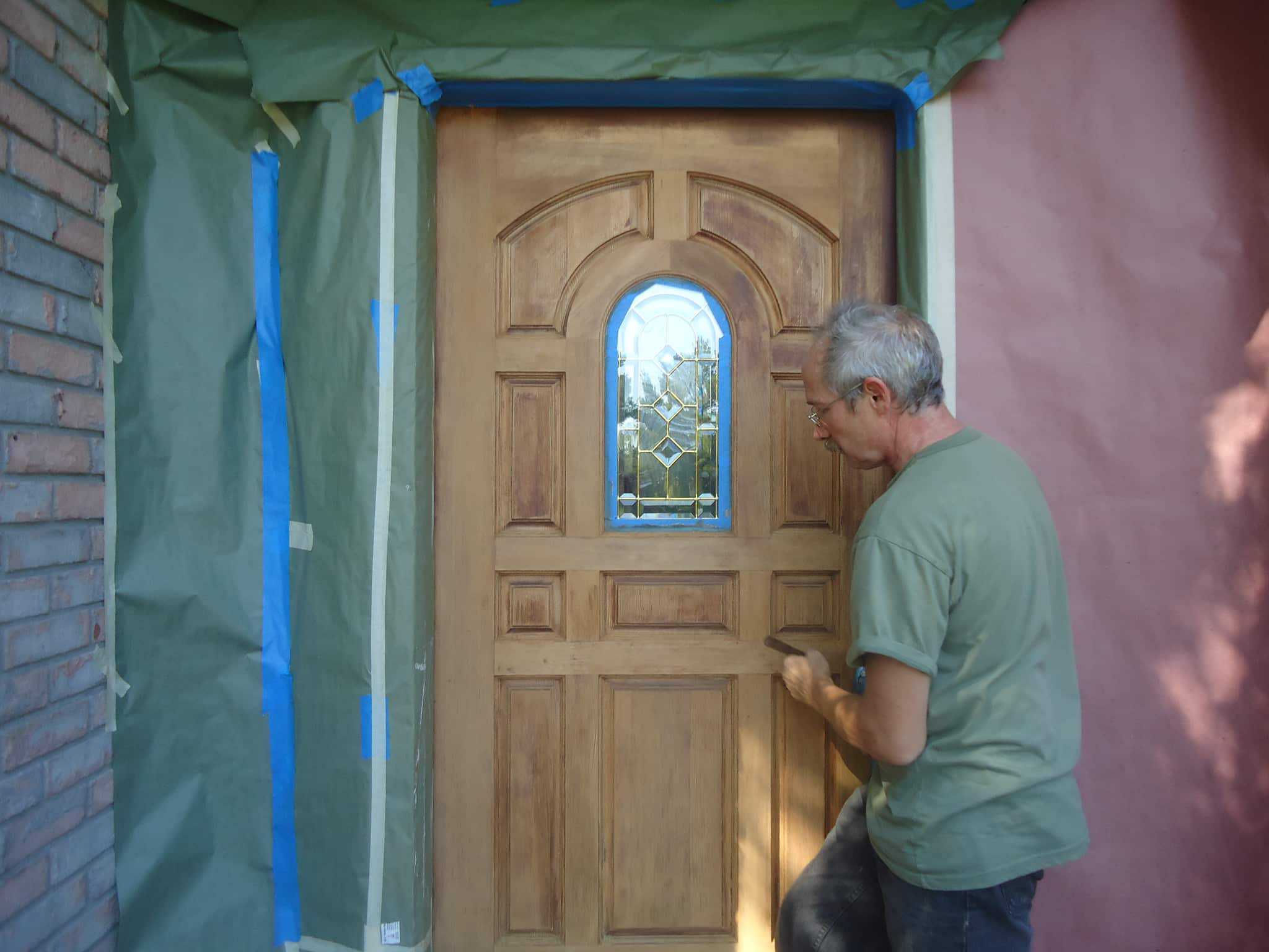 Refinishing exterior wood door made easy Kyle's Garage