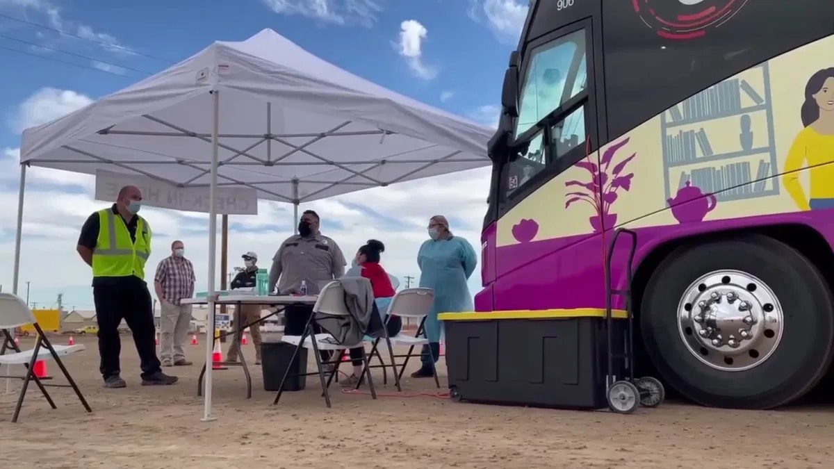 Justice coalition requests more COVID testing bus visits