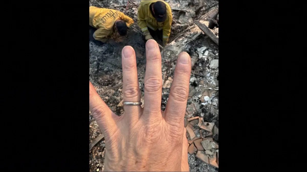 Wedding ring found in rubble caused by the California wildfires KYMA