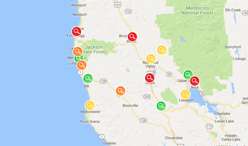 [UPDATE 12 a.m. PG&E Says 50,000 Out in Mendocino County Alone