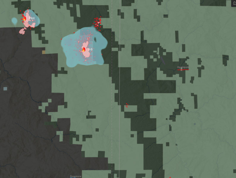 [UPDATE 336 p.m.] Red Flag Warning Over the South Fork Complex Mostly