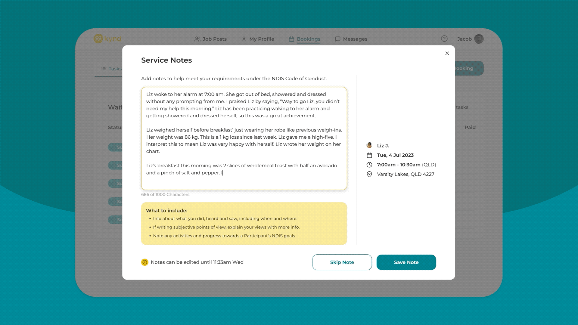 Tracking your support work just got easier with Service Notes Kynd(04)