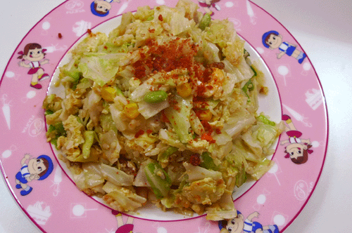 高麗菜蝦仁蛋炒飯