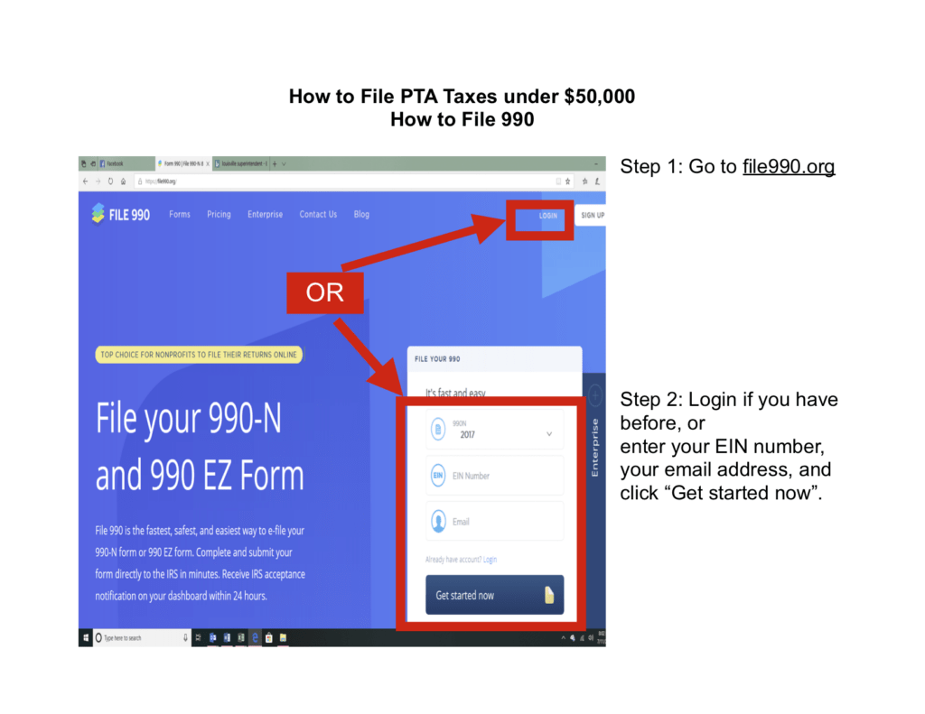 How To File 990 KY PTA