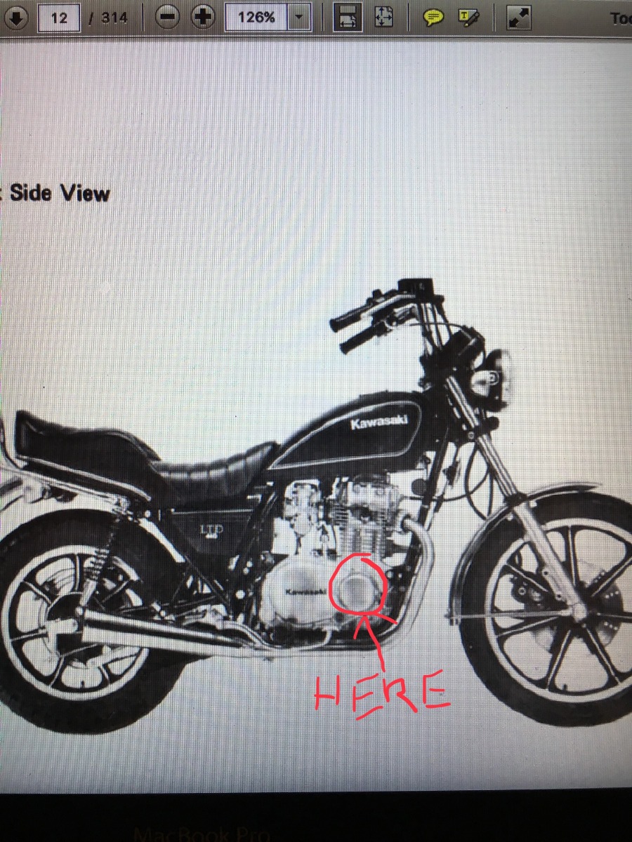 Help where is the 1983 KZ440 TDC indicator (electronic ignition