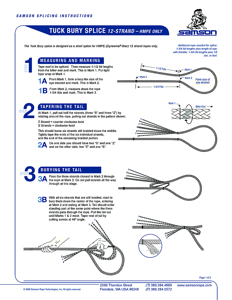 Tuck Bury Splice Class 2,12 Strand Ropes