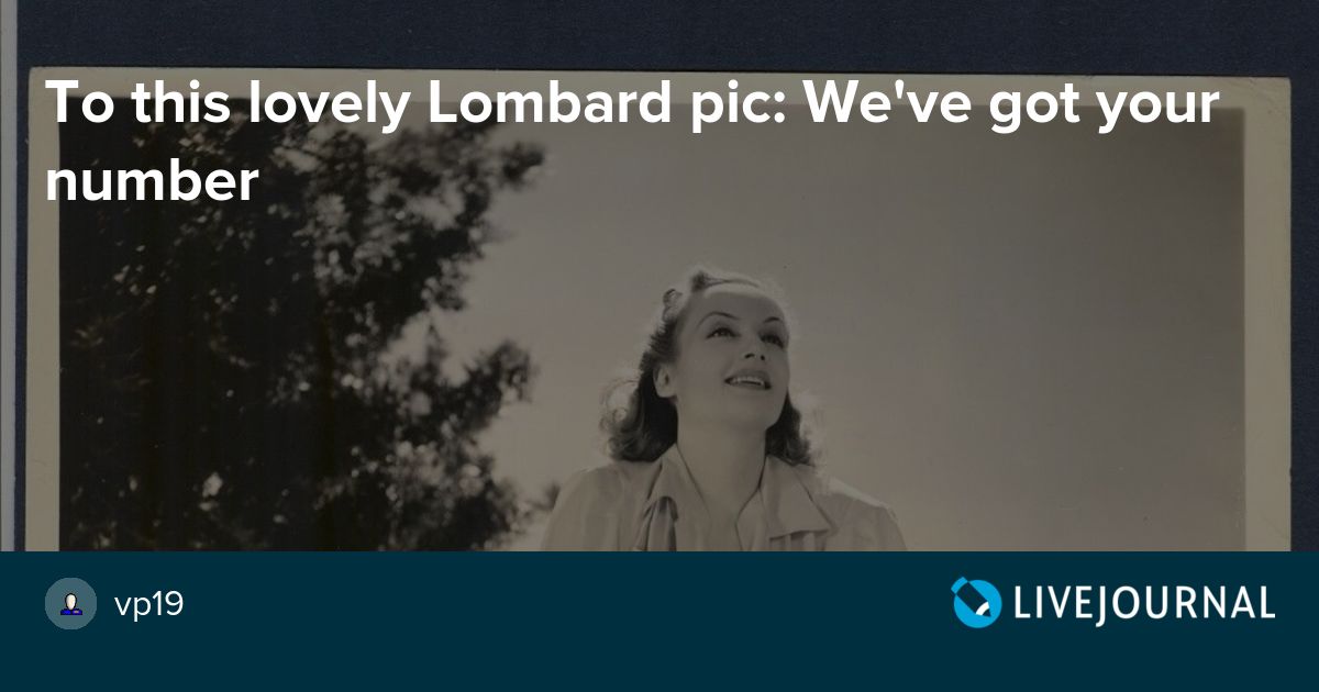 To this lovely Lombard pic We've got your number Carole & Co