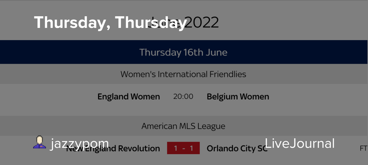 Thursday, Thursday ontd_football — LiveJournal