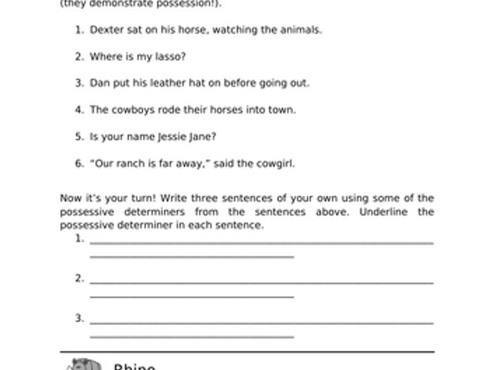 Determiners ks2 worksheet year 6