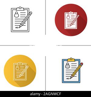 The employer does not need to know when you wrote your resume; Signed Document Flat Linear Long Shadow Icon Contract Agreement Signature Vector Outline Symbol Stock Vector Image Art Alamy