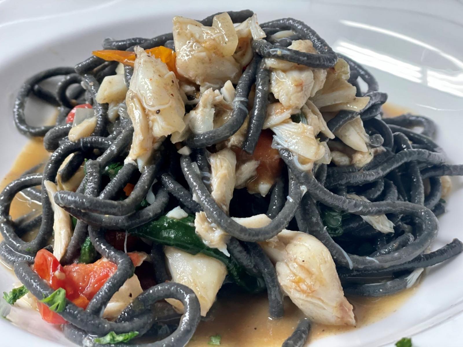 Spaghetti Neri al Granchio La Tavola Italian Restaurant