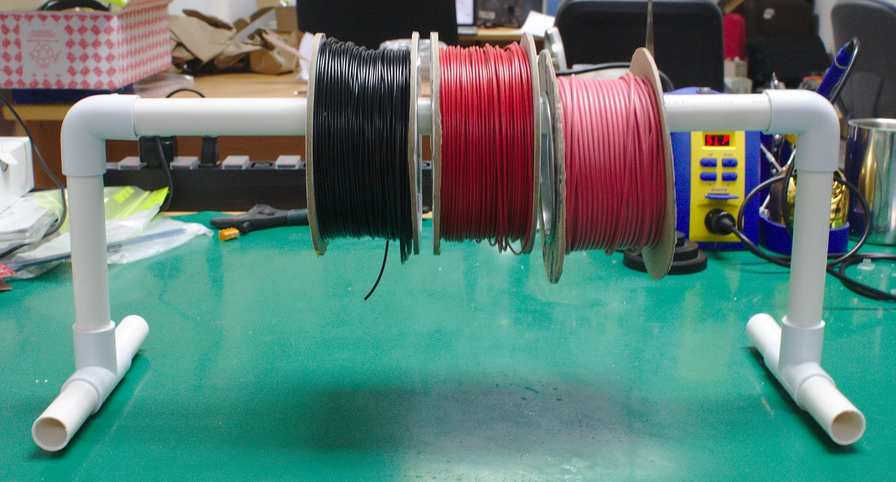 Wire reel holder — whitequark's lab notebook