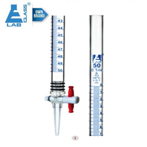 Burette (Plastic) Polypropylene 50ml PTFE Key Stopcock LABGLASS Lab