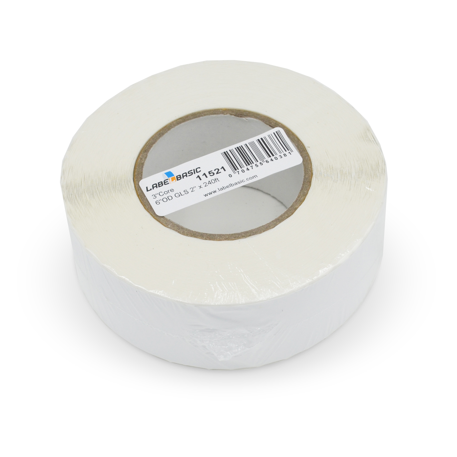 2" Continuous High Gloss Inkjet Label Rolls 270ft, 3 Inch Core, 6 Inch