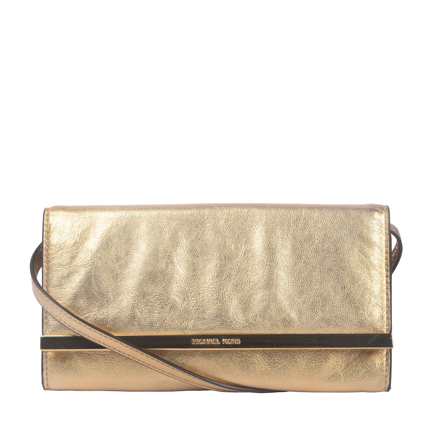 Michael Kors Metallic Gold Lana Clutch LabelCentric