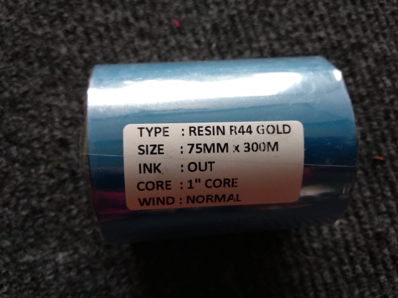 75X300m Premium Resin Ribbon, 1 Inch Core, Used for Barcode Printers