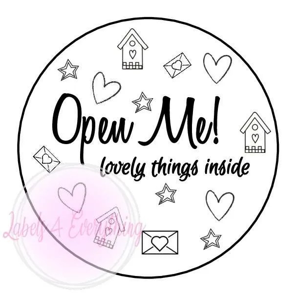Open Me Lovely Things Inside Stickers Labels4Everything