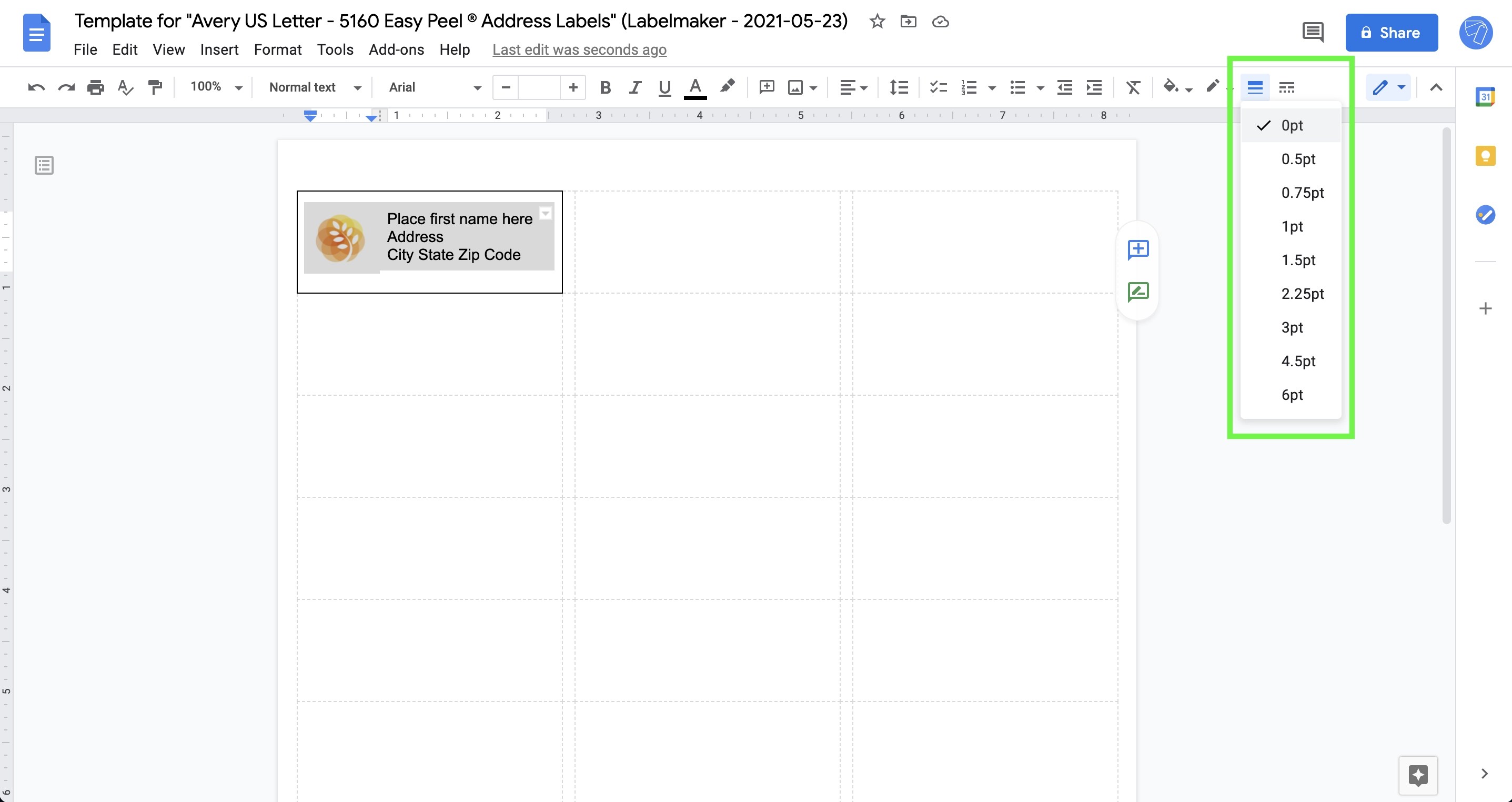How to add images to labels in Google Docs?