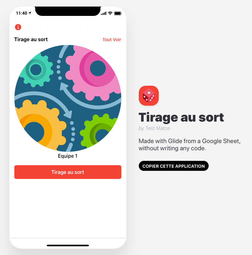 GlideApp Tirage au sort personnalisable LabFabExperience