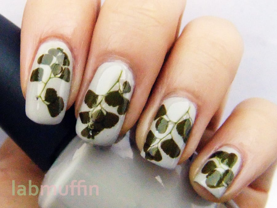 Artsy Wednesday Maidenhair fern nails (inspired by nature) Lab