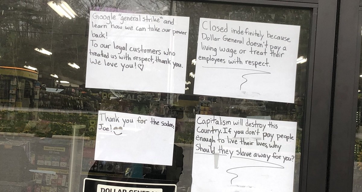 Employees quit by posting signs at Dollar General showing why ‘no one