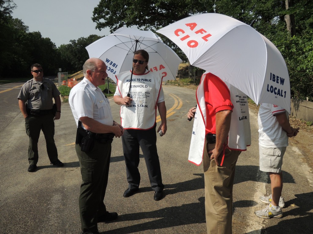 IBEW Local 1 pickets Lemay Aquatic Center over use of Local 57 contractor The Labor Tribune