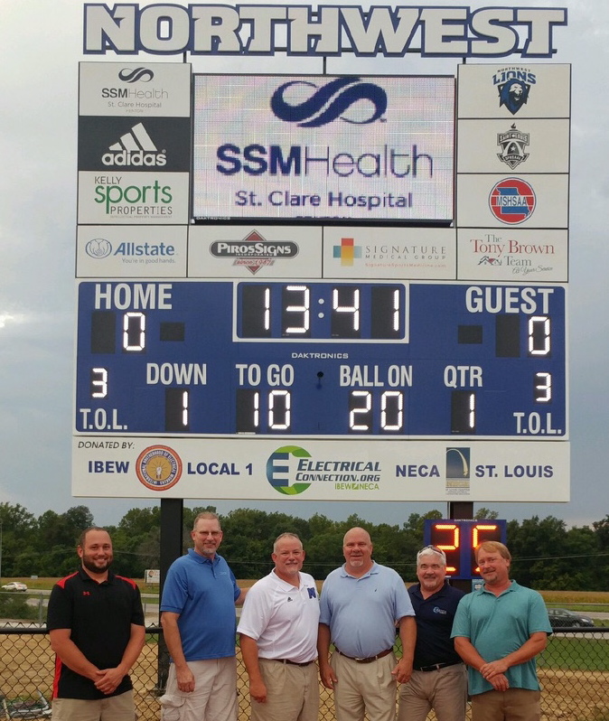 IBEW/NECA Electrical Connection Partnership donates, installs new scoreboard for Northwest