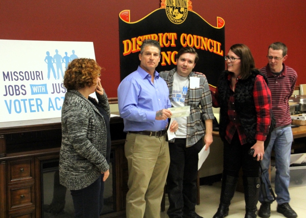 Laborers 110 makes 50,000 donation to Missouri Jobs with Justice for