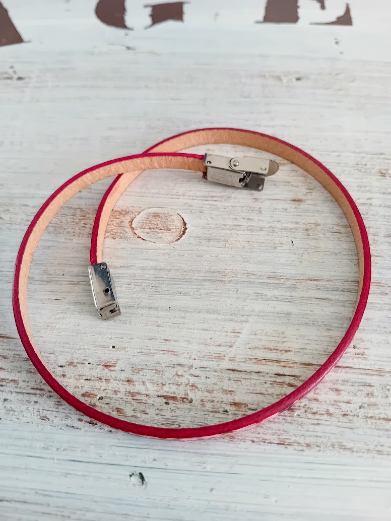 Bracelet cuir femme Apolline rose Manu Déco