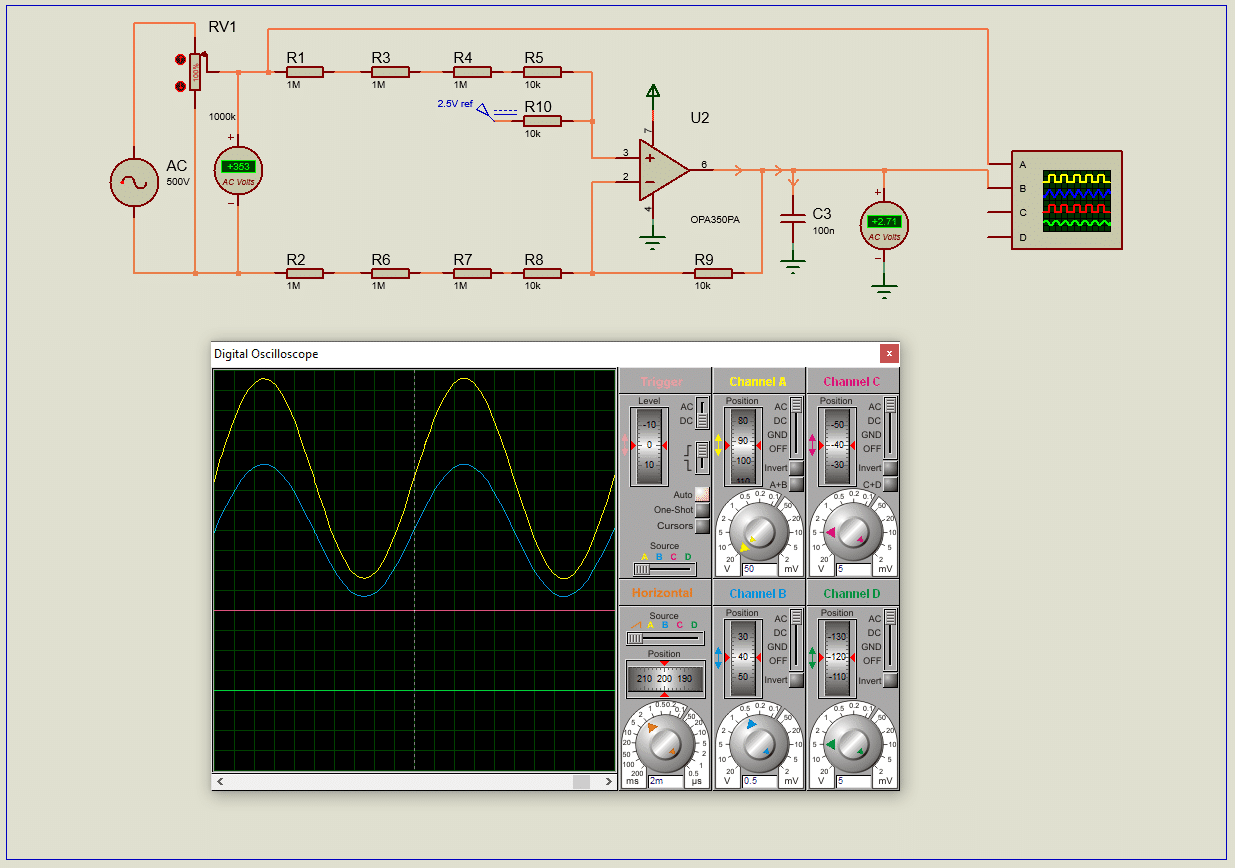 How to measure floating high voltage AC with OpAmp Lab Projects BD