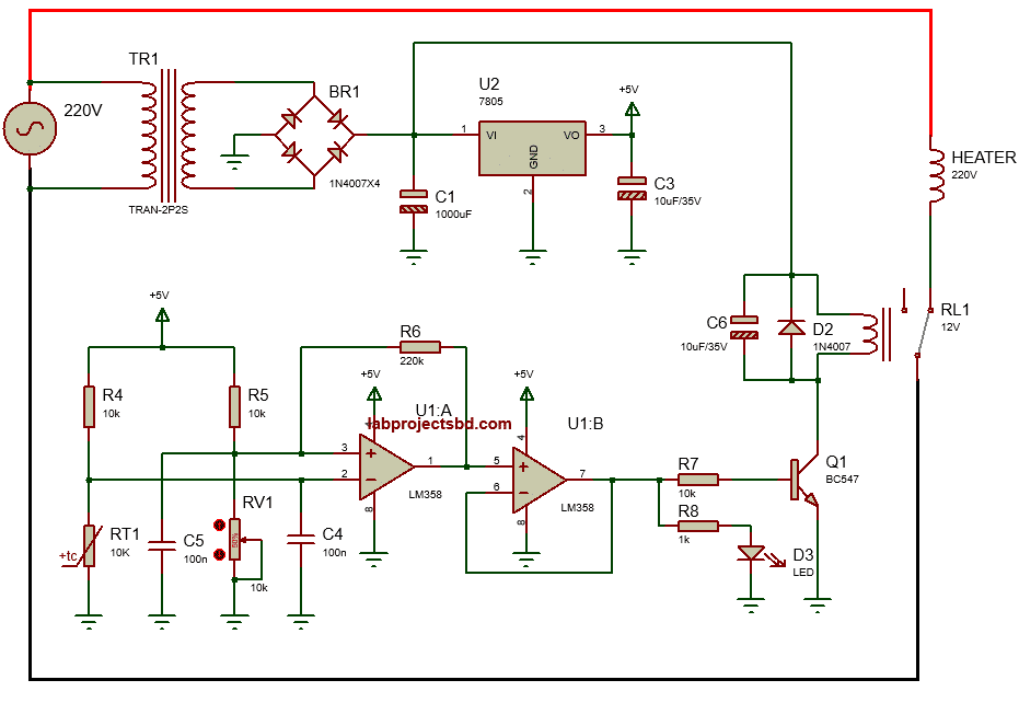 The simple comparator and its application to temperature controller