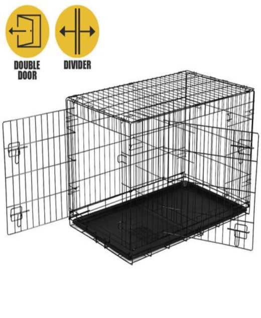 Vibrant Life DoubleDoor Folding Dog Crate with Divider