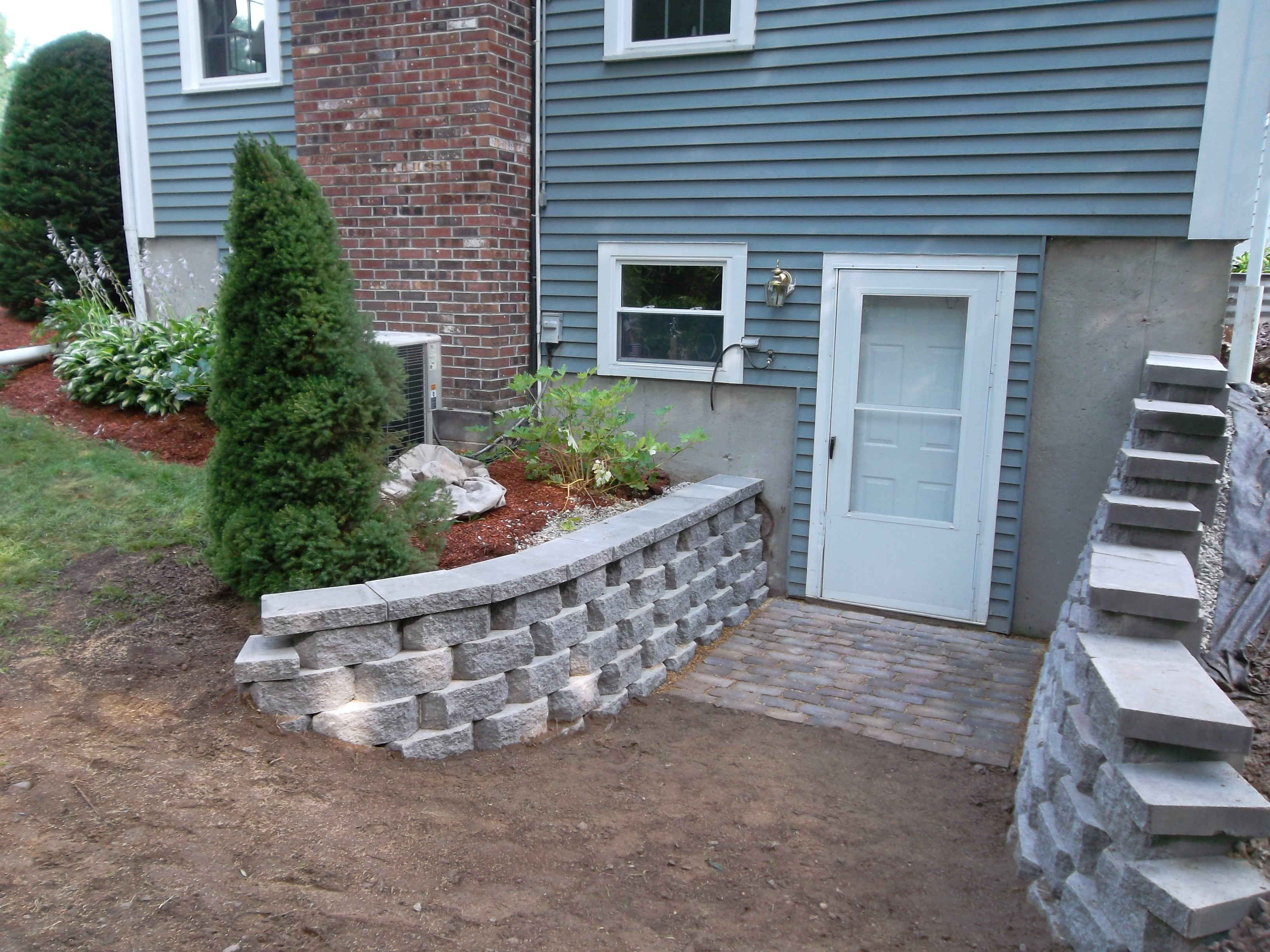 New retaining wall in Londonderry NH LaBrie Property Maintenance and