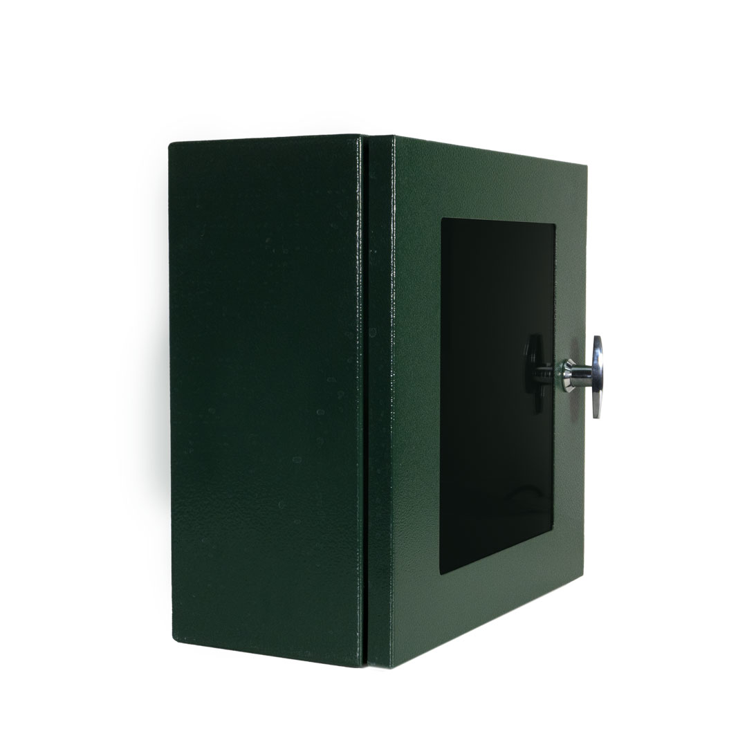 Temperaturecontrolled AED outdoor enclosure with alarma Lab01