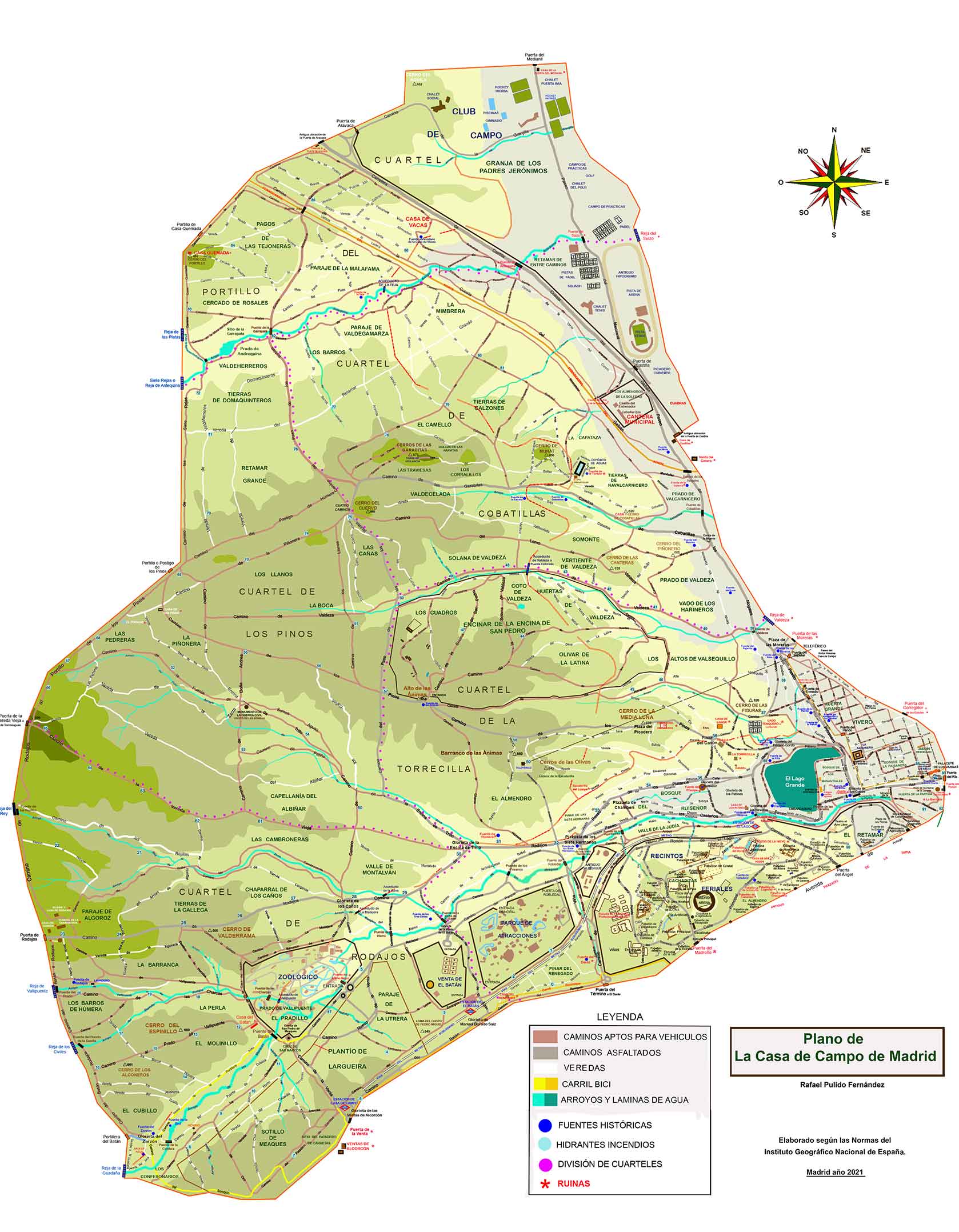 Mapa de la Casa de Campo La Casa de Campo de Madrid