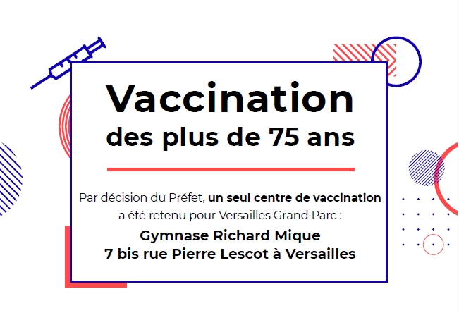 Vaccination des plus de 75 ans Mairie de la Celle Saint Cloud