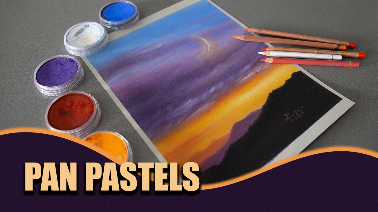 Crescent Moon & Sunset Pan Pastel Lesson Lachri Fine Art