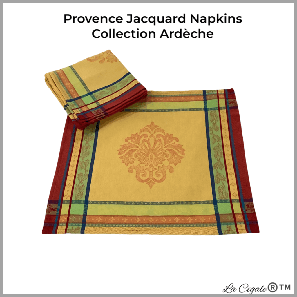 Provence Ardèche Jacquard Napkin La Cigale