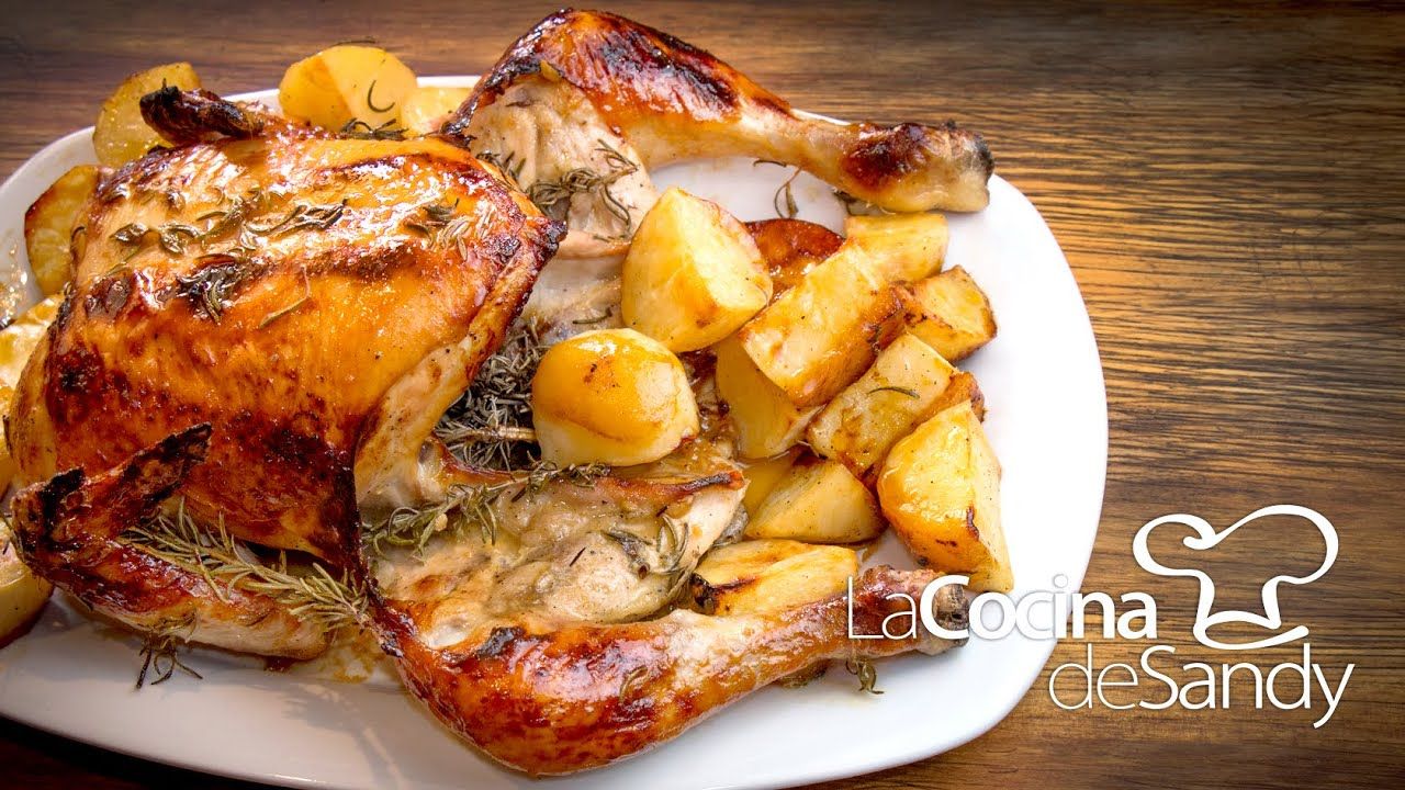 Pollo al Horno con Romero Miel Mostaza y Limon ᐈ Recetas de Cocina