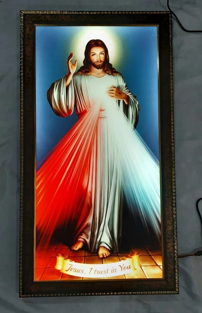 26*14 Inch Jesus Christ LED Photo Frame la corona del rosario