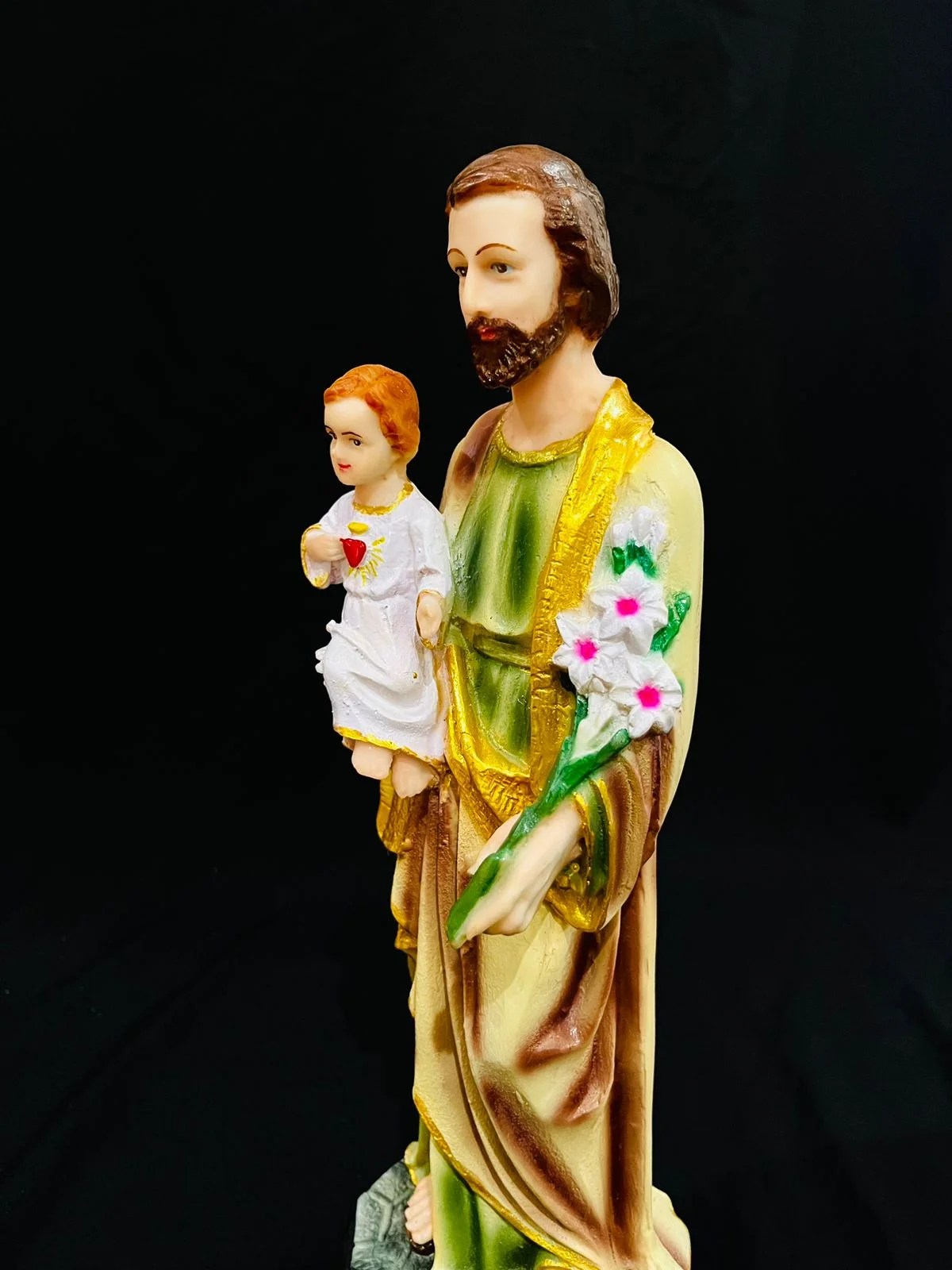 Buy 16 Inch Poly Marble St Joseph Statue Online