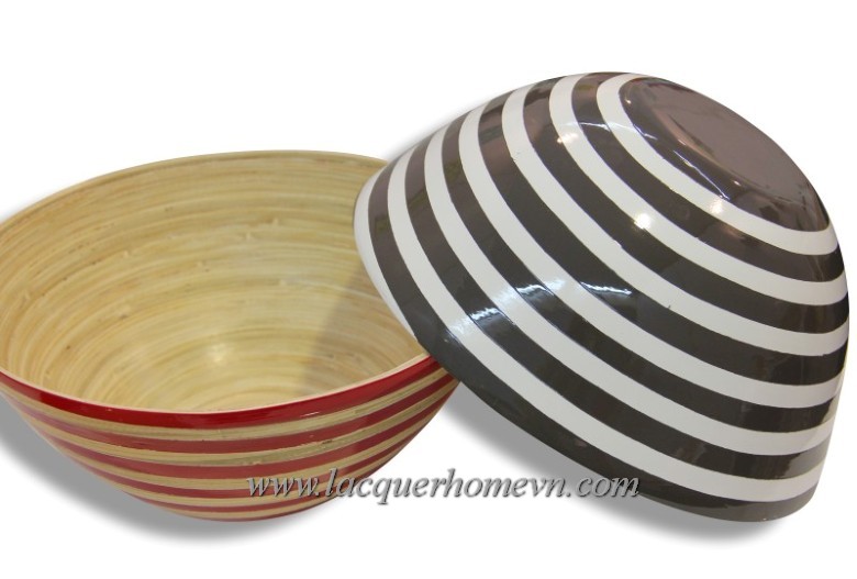 Vietnam bamboo lacquer bowl food safe Ha Thai bamboo lacquer co.,ltd