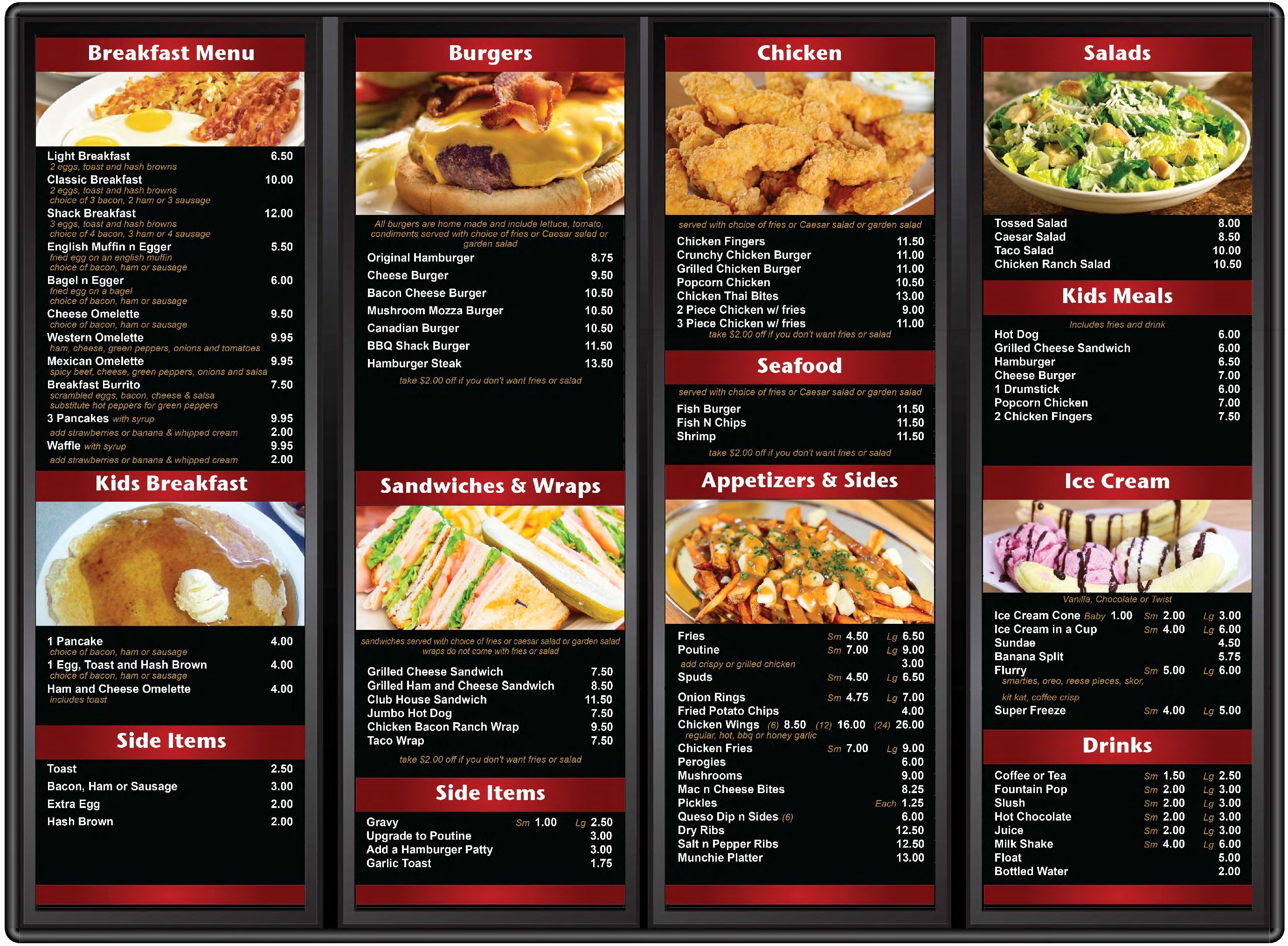 Burger Shack Menu La Crete & Area Chamber of Commerce