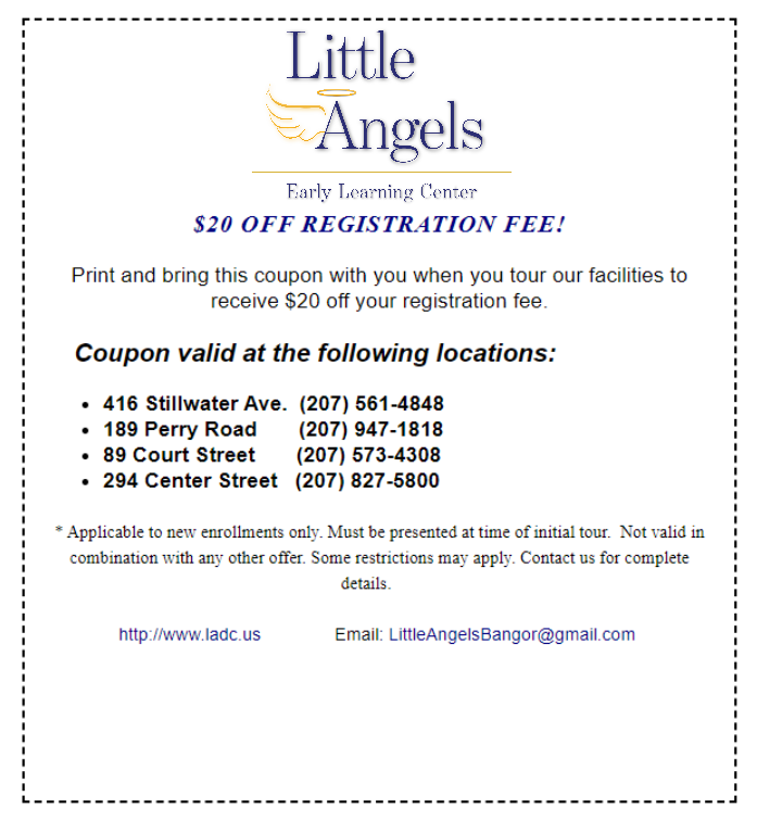 COUPON Preschool & Child Care Center Serving Bangor, ME