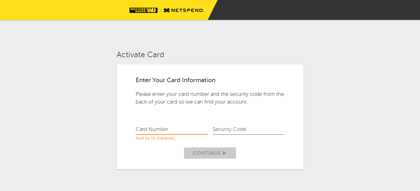 Western Union NetSpend Card Activation